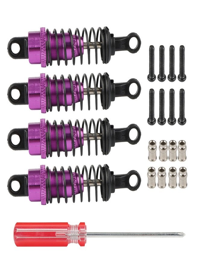 Rchobbytop 4PCS RC Shock Absorber Set Aluminum Shock Absorbers Assembled Damper Replacement A949-55 for WLtoys 1/18 RC Car A949 A959 A969 A979 K929 A959-B A969-B A979-B K929-B, RC Car Parts, Purple - Image 1